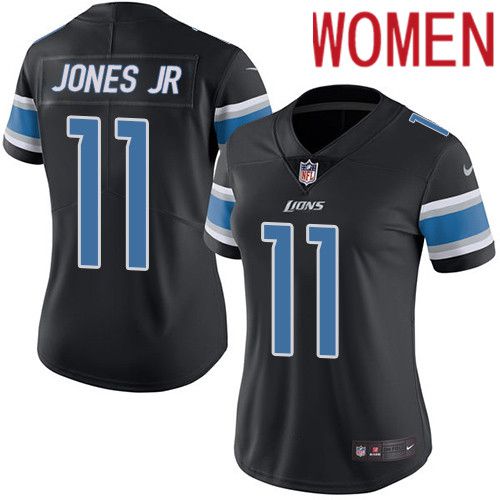 Women Detroit Lions 11 Marvin Jones Jr Nike Black Vapor Limited NFL Jersey